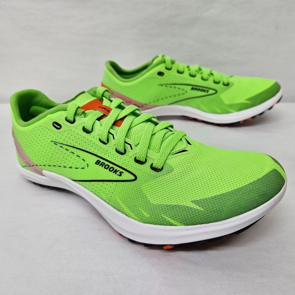 Brooks Draft XC Racing Spikes 1000391D308 Green Gecko Red Orange Women Size‎ 6.5